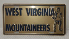 Vintage University of West Virginia Mountaineers Booster License Plate