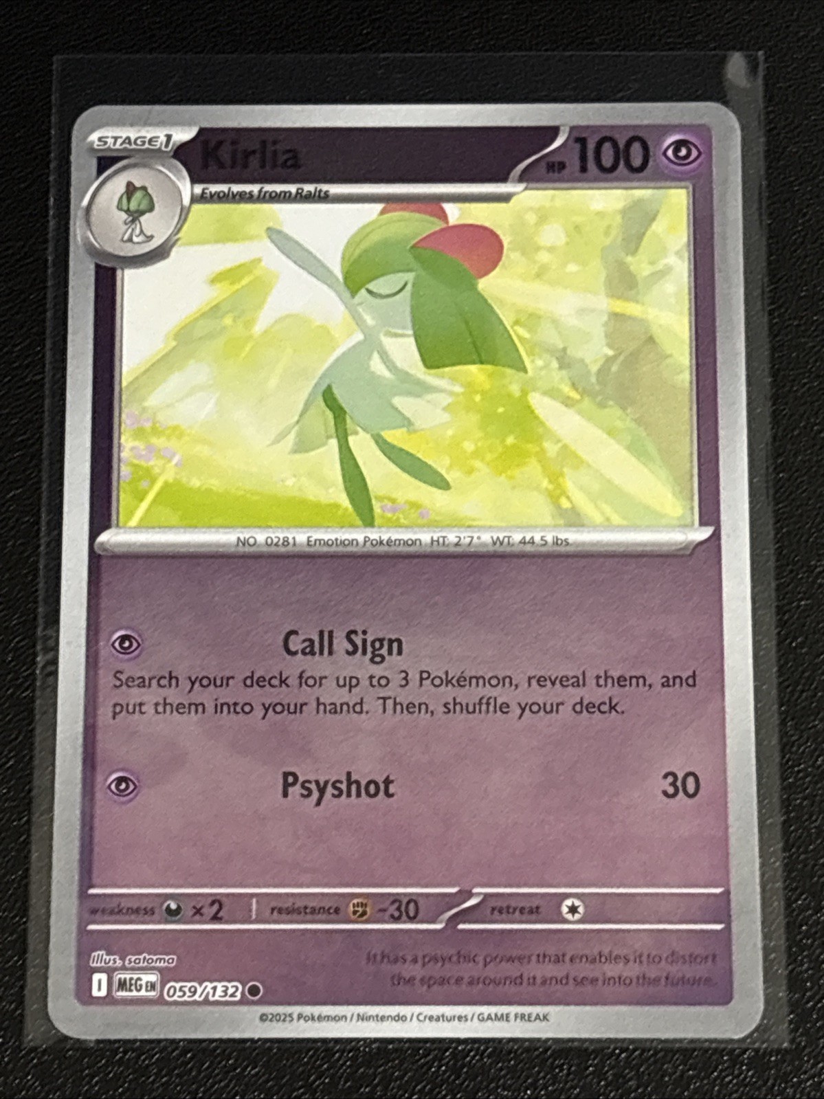 Pokémon TCG Mega Evolution Kirlia Reverse Holofoil 059/132 NM