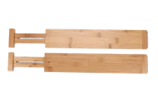 2PC Bamboo Kitchen Organizer Expandable Drawer Dividers, 17.5-22.8x0.59x3.1in