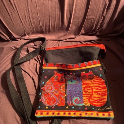 Laurel Burch LB776 Crossbody Purse Zipper Top 10''X10'' -Feline Friends