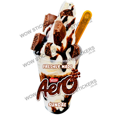 Aero Schokolade Eisbecher Aufkleber C Abziehbilder KBG Whippy Van (Größe wählbar)