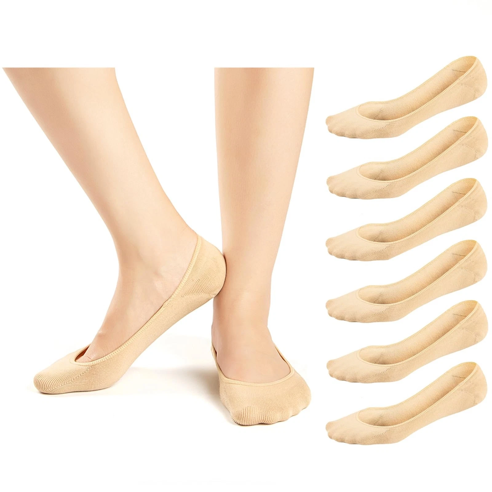 Women No Show Socks Ultra Low Cut Liner Socks Non Slip Invisible Socks for