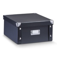 Zeller Aufbewahrungsbox Pappe Schwarz Ca 31 X 26 X 14 Cm
