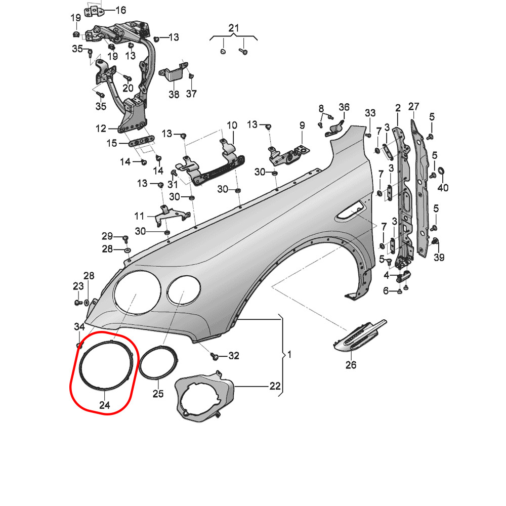 Bentley Bentayga Left Inner Headlight trim P/N 36A807833C