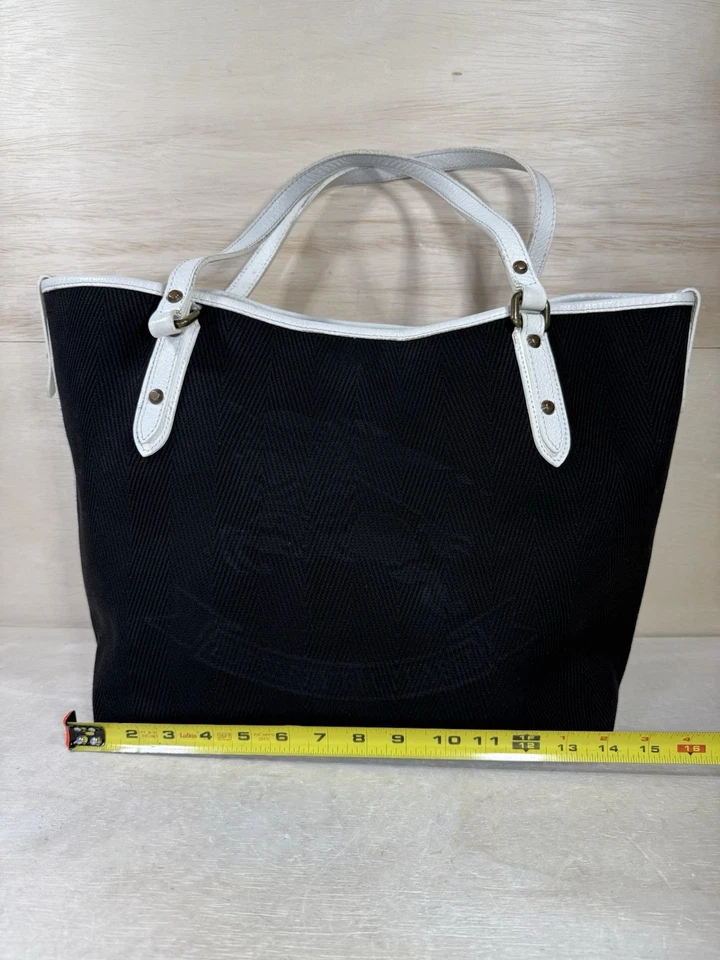 Bolso de hombro Burberry Blue Label de cuero de lona negra (mancha interior) Foto 3 de 4