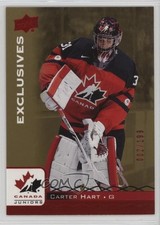 2017 Upper Deck Team Canada Juniors Exclusives Red 2/199 Carter Hart #7 0dk