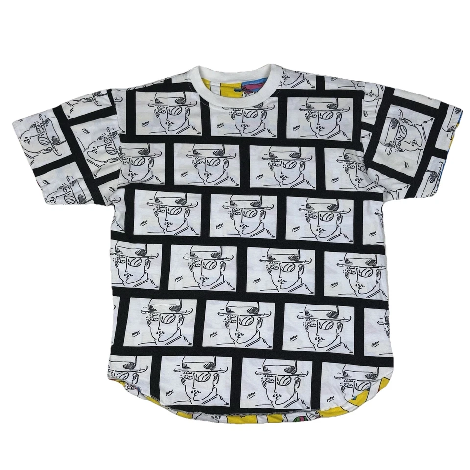 Camiseta reversible vintage de los 80 Peter Max con estampado completo para hombre arte novedad rara Foto 4 de 4