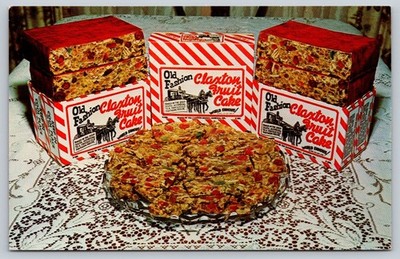 Vtg Claxton Fruit Cake Bakery Postcard Claxton GA Advertising R.E. Drew Dexter