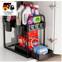 KüChenorganizer 2 Etagen Schublade Haken Tassen Badezimmer Schrank
