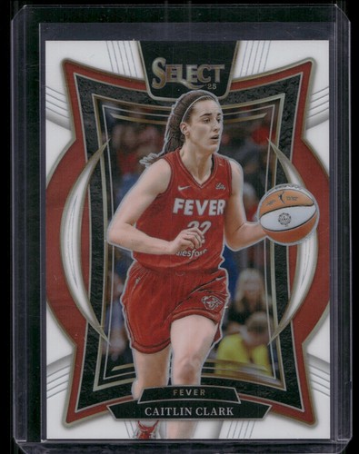 CAITLIN CLARK 2025 PANINI WNBA SELECT #41 CONCOURSE WHITE PRIZM 84/99 FEVER
