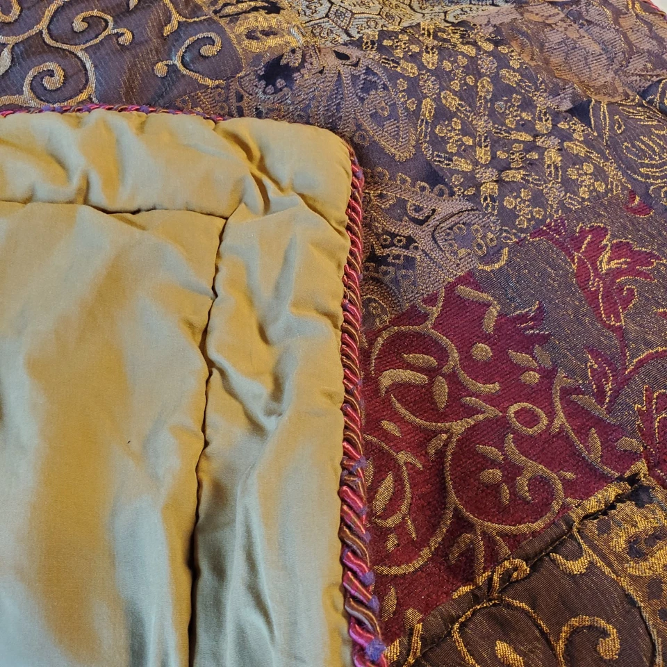 Croscill Galleria 枕套 托斯卡纳,红色,金色拼贴 2 件套 标准 — 第 3/4 张图片