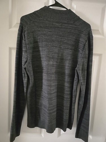 Alfani Pullover Baumwolle Slim Fit High Zip Neck Grau, S - Bild 3 von 5