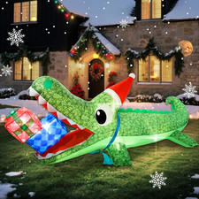 9.3FT Christmas Inflatables Crocodile 2025 NEW LED Outdoor Decoration