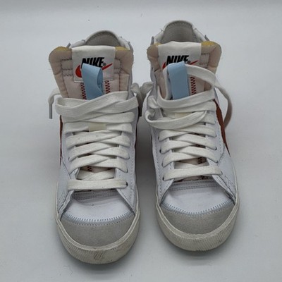 Nike Blazer Mid DD3111-101 White Orange Men's Sneaker Mid Top Lace Up Athletic
