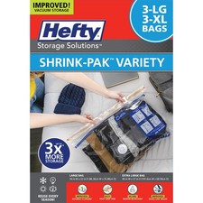 Hefty Shrink-Pak Vacuum Storage Bags - Space Saver for Under Bed Storage, Clo...