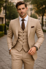 Wedding Groom Men's Suit Slim Fit Peak Lapel Jacket Prom Hosting Formal 2Pcs