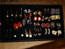 Jewelry Lot Earrings Clip On Rhinestone Non-Pierced more 543D