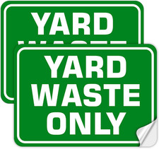 2 Pack Yard Waste Only Bin Stickers Waterproof Vinyl Recycling Labels 10x7 Inch