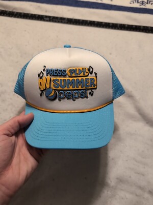 Pepsi Press Play On Summer Throwback Style Foam Mesh snap back Hat 3D puff print