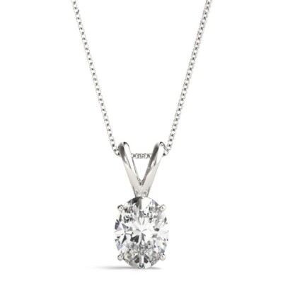 IGI-zertifiziert D/VS Laborgefertigt Oval Diamant Vier Krappen Set Solitär Anhänger