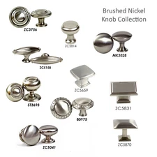 10 Pack Knob Pull Handle Kitchen/Bath Cabinet Hardware Brushed Nickel Collection