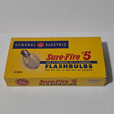 GE GENERAL ELECTRIC SURE FIRE #5B 9 FLASH BULBS FOR VTG CAMERAS