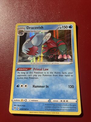 pokemon sword and shield darkness ablaze rare cards Dracovish HOLO 053/189 Card & NM/Mint end display Pokémon Darkrai 105/189 & Cesselia