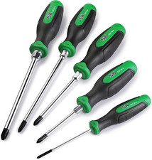5-Piece Phillips Screwdriver Set, Magnetic Screwdriver Set, S2 Steel, Suregrip H
