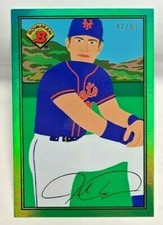 Jacob deGrom 2021 Topps X 1989 Bowman by Keith Shore Green Refractor #'d 42/89