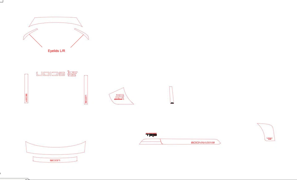 2014-16 Scion tC Faro precortado y luz trasera párpado fibra de carbono envoltura de vinilo Foto 3 de 3