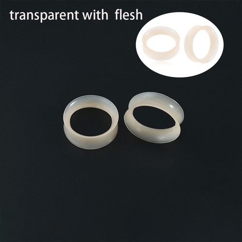 5 Pairs Flexible Silicone Double Flared Ear Flesh Tunnels Ear Plug Stretchers - Picture 16 of 33