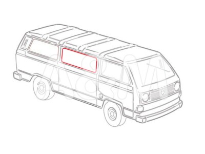 VW T3 ab Bj 8/84 Scheibendichtung mit Nut f. Keder, Schiebetür, vorgeformt OEM