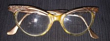 VINTAGE WOMEN'S. VICTORY CAT EYE BIFOCAL EYE GLASSES FRAMES 50'S 5 1/2" ALUM