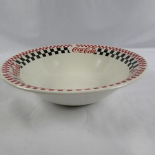 Coca Cola Brand Dinnerware 10" Serving Bowl Checkerboard Pattern By Gibson