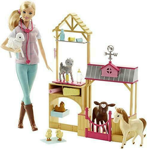 barbie farm vet doll and playset