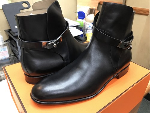 Hermès Ankle Neo Black Leather Size 12 