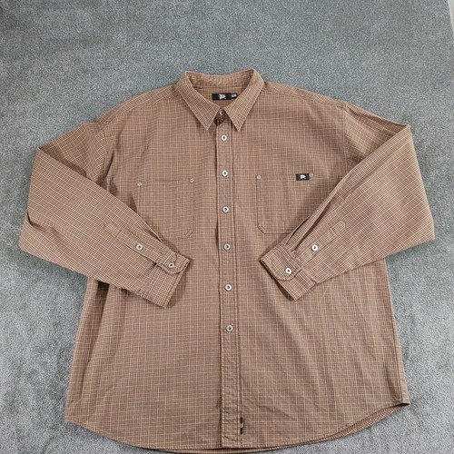 JCB Shirt Men's 2XL Check Brown Heavy Duty Workwear Oi Polloi
