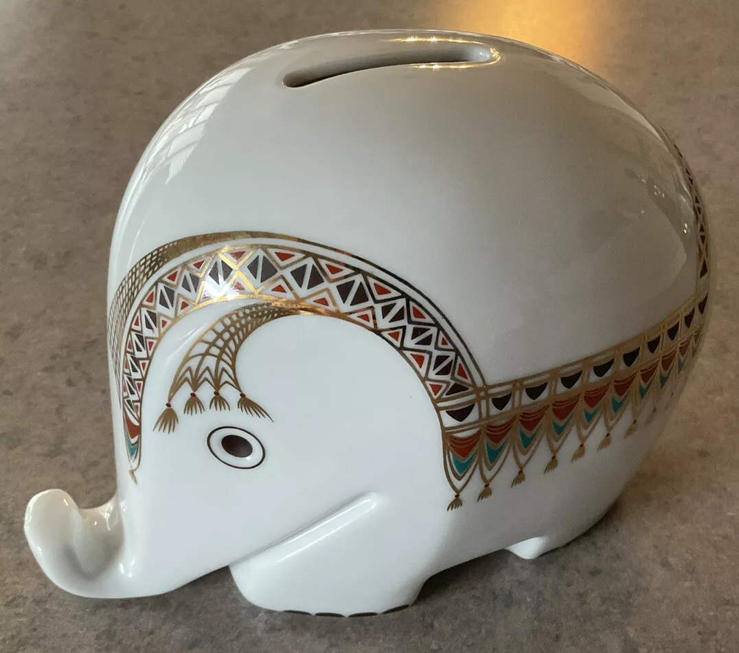 LUIGI COLANI :: 5” ELEPHANT “DRUMBO” BANK FIGURINE Lock/Key HOCHST