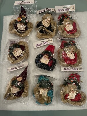 Vintage Kringle Tree Topper-Santa Old World Ornament Holiday Lot Of 10 Christmas
