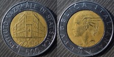 ITALY  # 500 lire ND ( 1996 ) " 70th Ann. - Istituto Nazionale di Statistica "