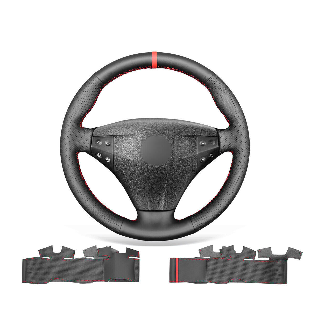 Hand-Sewn Leather Steering Wheel Cover for Mercedes-Benz C-Class W203 Kompressor – Premium Fit & Luxurious Grip