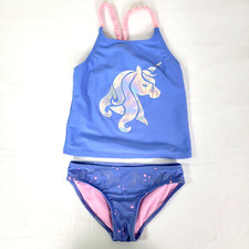 Cat  Jack Two 2 Piece Bikini Tank Top Swimsuit M Medium 7/8 Pink Star Girls