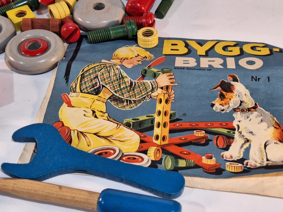 Vintage BYGG-BRI9 Wood Construction Set - Image 2 of 4