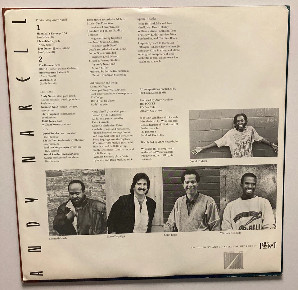 Энди Нарелл «Молоток» 1987 виниловая пластинка Windham Hill Records WH 0107 джаз VG++ - Изображение 4 из 4