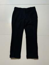 Alexander McQueen Made In Italy Wool Navy Blue Cuffed Pleated Dress Pants Sz. 42