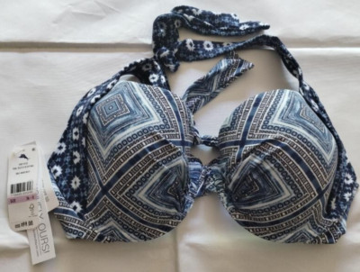 Tommy Bahama Mare Navy Tidal Tiles U/W Cup Bra Size 36-D