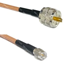 RG400 Silver PL259 UHF Male to SMA MALE Coax RF Cable USA Lot