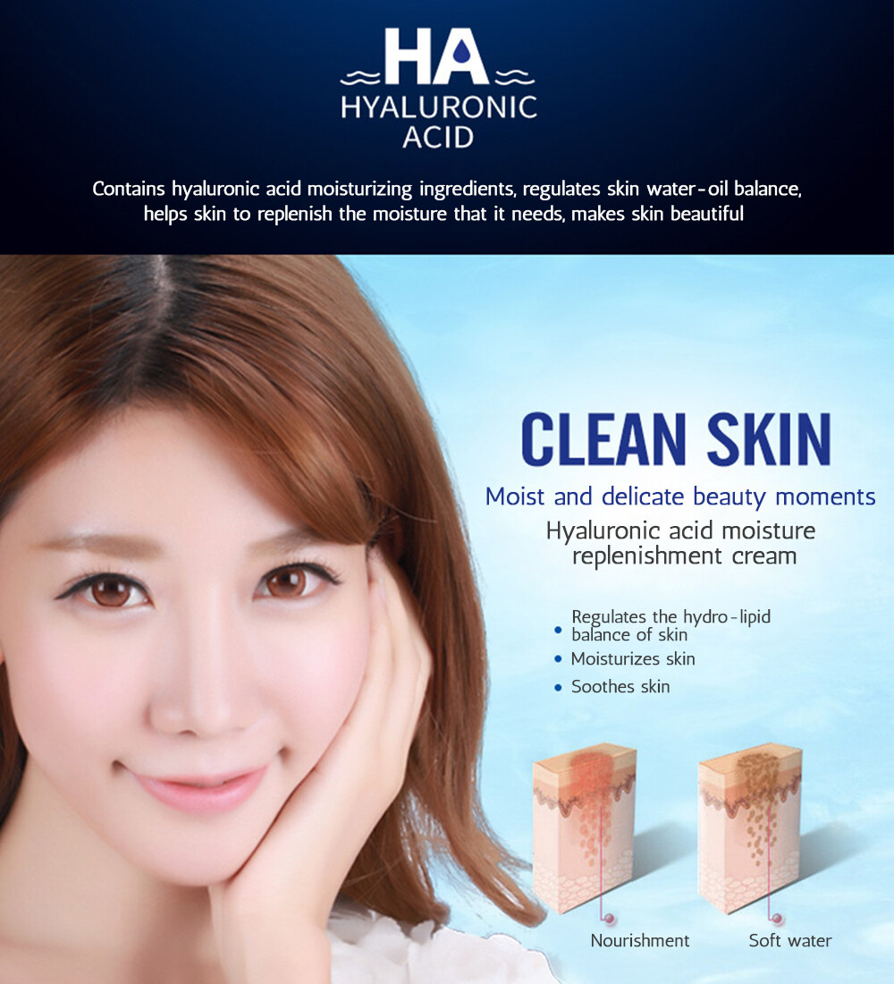 BIOAQUA Water Get Hyaluronic Acid Moisture Replenishment Cream Skin ...
