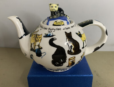2004 Cat Tea Cardew Design 6 Cups Lidded Teapot for Cat Kitty Kitten Lovers EUC