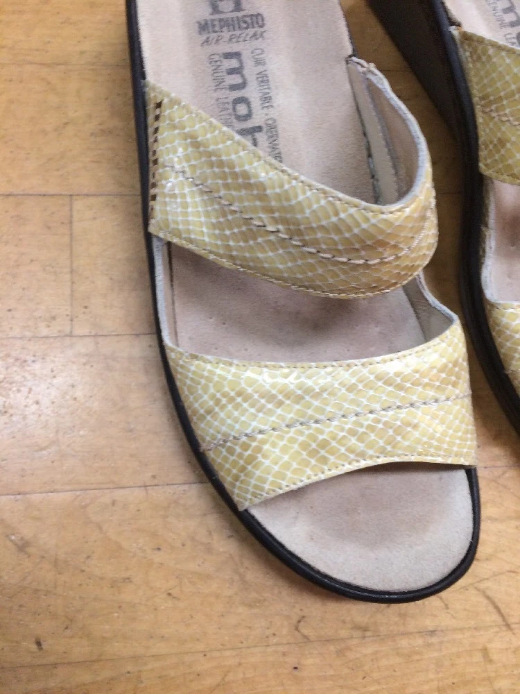 COMFORTABLE mephisto 39 Yellow Leather Sandals eBay